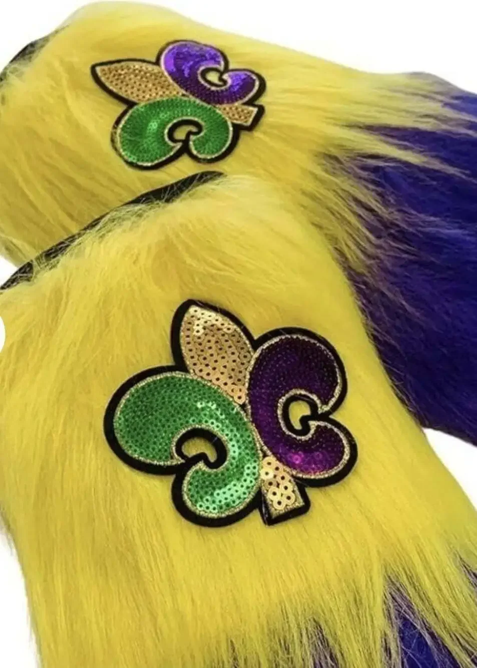 Mardi Gras Leg Warmer Multicolor Boot Cover + Sequin Fleur De Lis Parade Outfit